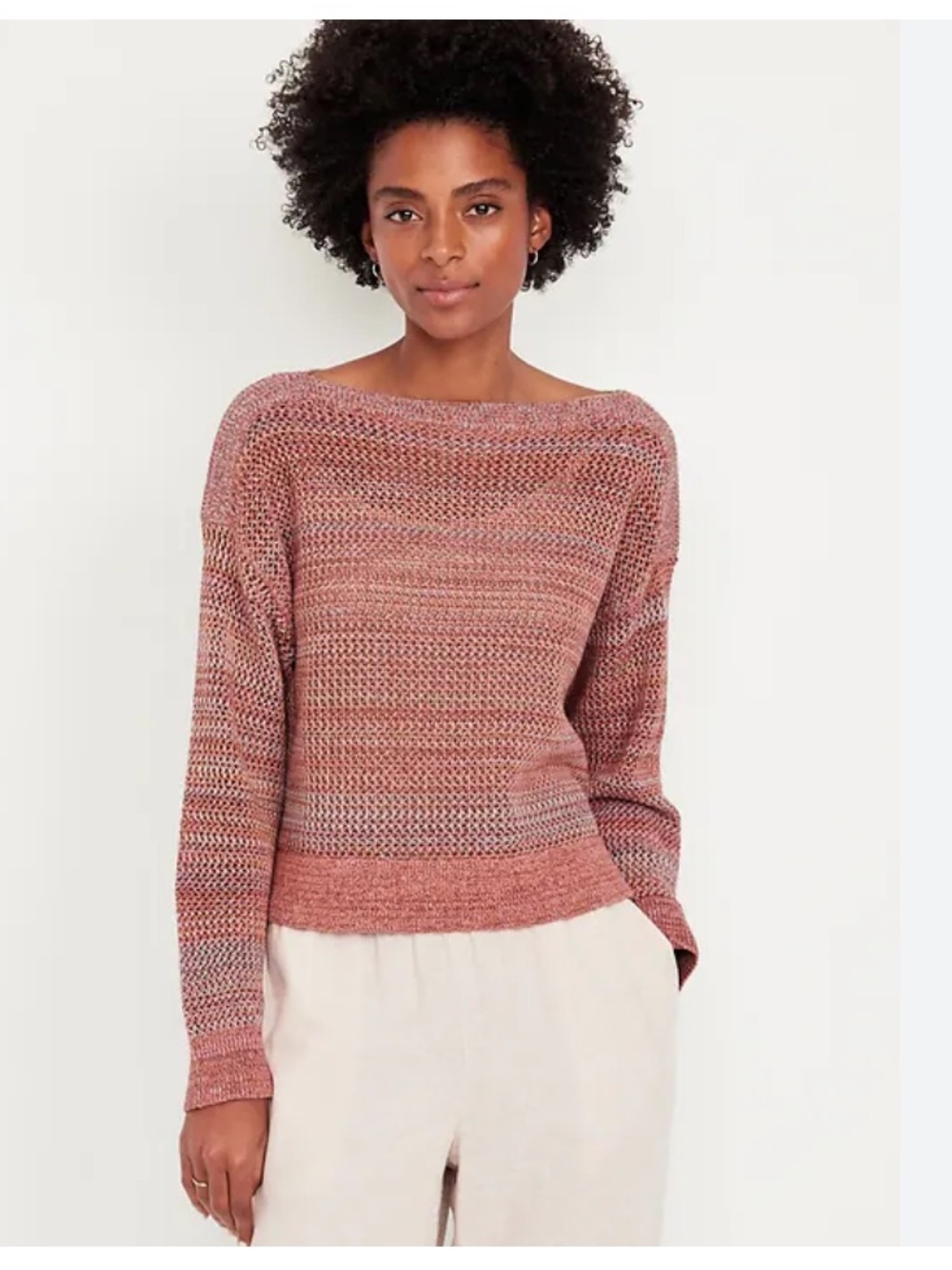 OLD NAVY BOAT NECK OPEN KNIT SWEATER